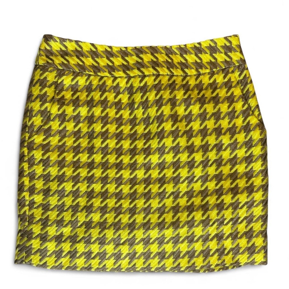 The Limited Yellow and Brown Mini Skirt